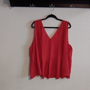 Ava & Viv Vibrant Red Sleeveless Blouse